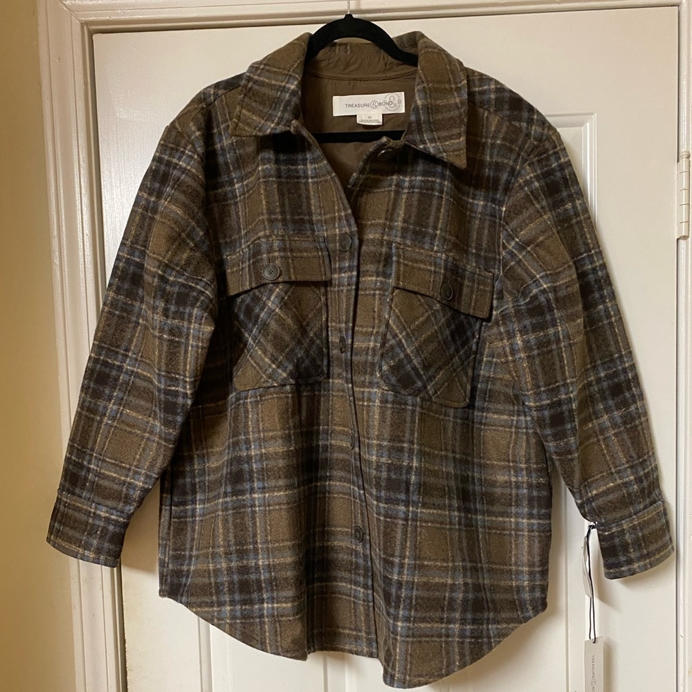 Treasure & Bond By Nordstrom Ladies Plaid Coat/Shacket/Jacket NWT